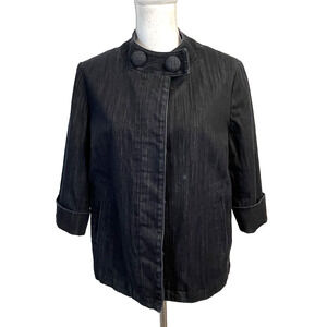 Talbots Denim Jean Jacket Women's Size M Stretch Trapeze Casual Career Boho